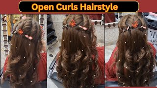 Tricky Twist Roll hairstyle  Easy hairstyles with back open curls [upl. by Akcinehs]