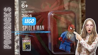 LEGO SDCC COMIC CON 2019 EXCLUSIVE PS4 SPIDERMAN MINIFIGURE MARVEL lego spiderman [upl. by Aketal692]