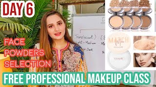 Free Professional Makeup classes Day 6  about face Powders facepowder [upl. by Zurc668]