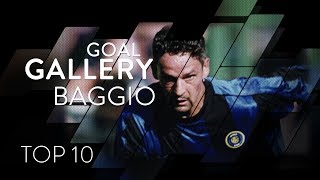 ROBERTO BAGGIO  INTER TOP 10 GOALS  Goal Gallery 🇮🇹🖤💙 [upl. by Millhon]