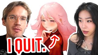 PEWDIEPIES ART PROGRESS MAKES ME WANT TO QUIT artist reacts [upl. by Goode]