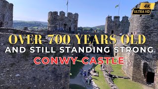 Over 700 years old Castle and still standing strong  Medieval Conwy Castle in Wales 4K [upl. by Dorsey934]