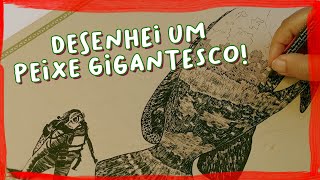 Desenhei o Peixe Mero Gigante O gentil dos Mares  Vlog de Desenho e técnica tradicional [upl. by Adnarrim]