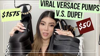 I bought the VIRAL 1575 Versace Medusa Aevitas Platform Pumps amp 50 Amazon Dupe  Unboxing try on [upl. by Annawt24]