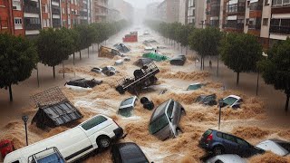 Inundaciones sitges hoy  Valencia Spain hit by flash floods after heavy rain in catalunya [upl. by Ailuig]