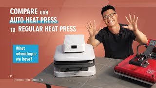 COMPARE HTVRONT AUTO HEAT PRESS TO REGULAR HEAT PRESS [upl. by Airotkciv]