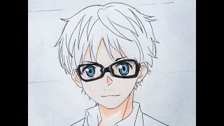 How to draw Arima Kousei Your lie in April [upl. by Eenahpets691]