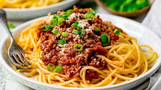 Quick and Easy Spaghetti Bolognese  Family Favourite [upl. by Nauqe855]