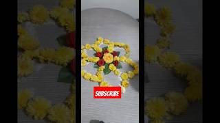 Flower rangoli 🌹flower decoration🌹dakshayani daily vlogs 🌹 viral video [upl. by Silliw]