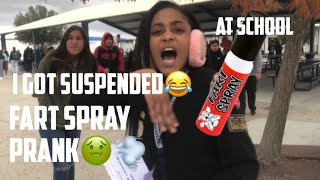 FART SPRAY PRANK AT SCHOOL 🤮😂 I GOT SUSPENDED😭😩 [upl. by Hurwit584]