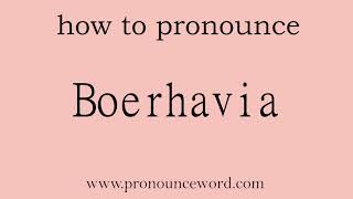 Boerhavia How to pronounce the english word Boerhavia Start with B Learn from me [upl. by Dnomyaw]