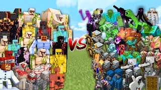 ALL GOLEMS vs ALL MOBS in Minecraft Mob Battle [upl. by Adnarym]