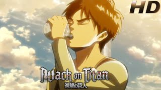 eren drinks wine for the first time  attack on titan season1 episode11  english dub [upl. by Auohc398]