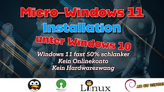 Micro Windows 11 unter Windows 10 erstellen  Chris Titus Winutil [upl. by Annaiviv556]