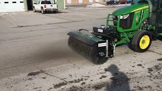 Deere 3046R Sweeper for Dirt and Snow [upl. by Lime]