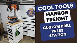 Cool Tools Customized US General Harbor Freight End Cabinet Drill Press Stand For Your Shop [upl. by Yobybab684]