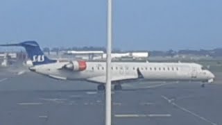 Scandinavian airlines plane leaving Tallinn [upl. by Storz59]