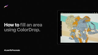 How to fill an area using ColorDrop in Procreate [upl. by Caiaphas]