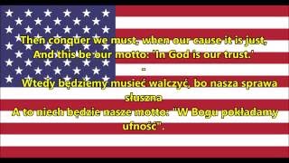 Hymn Stanów Zjednoczonych Ameryki  Anthem USA ENPL Tekst [upl. by Wilburn957]