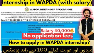 WAPDA internship for fresher  WAPDA internship with salary SNO RECORD [upl. by Neehcas602]