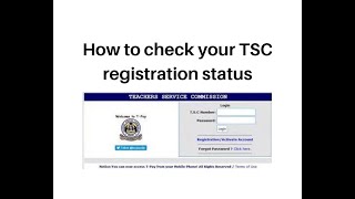 How to check your TSC registration status [upl. by Ettenyl]