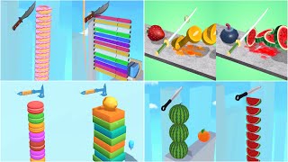 Almost Cut vs Fruit Slicer vs Slice Master Very Satisfying And Relaxing ASMR Slicing Game [upl. by Haleehs]