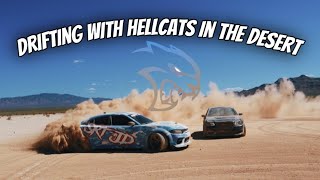 DRIFTING WITH HELLCATS IN THE DESERT scatpack crashed [upl. by Loram]