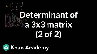 Finding the determinant of a 3x3 matrix method 1  Matrices  Precalculus  Khan Academy [upl. by Wiggins894]