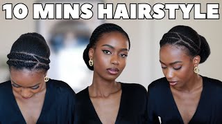 PROTECTIVE 10 MINUTES HAIRSTYLE ON 4C NATURAL HAIR  EASY amp WORKFRIENDLY [upl. by Chilton]