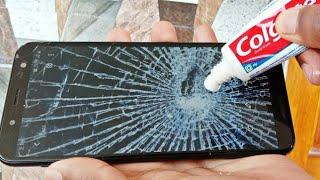 How to remove scratches on phone screen Using COLGATE  Fix phone screen using toothpaste [upl. by Llenyl]