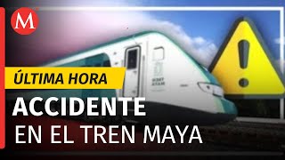 Se descarrila vagón del Tren Maya en la estación Tixkokob en Yucatán [upl. by Auginahs]