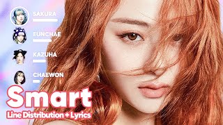 LE SSERAFIM  Smart Line Distribution  Lyrics Karaoke PATREON REQUESTED [upl. by Oralle]