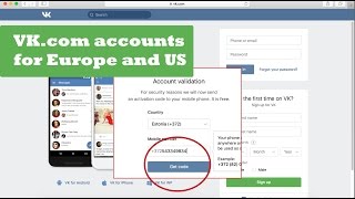 VKcom account registration  phone number verification [upl. by Anailli]