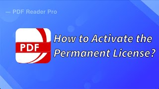 How to Activate the Permanent LicensePDFReaderPro [upl. by Nwahshar]