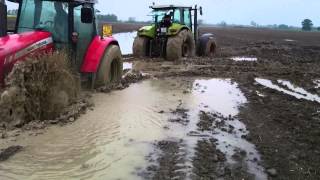 Claas  Massey Ferguson  John Deere  stuck in mud zapadanje u blatu [upl. by Moria]