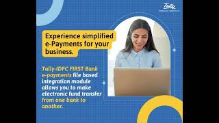 IDFC First Bank Supported by Tally Prime For ePayment  Tally Learning Hub  HBS [upl. by Johann]
