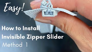 How to install an INVISIBLE Zipper Slider  Easy to repair a Zipper Slider with No Tools [upl. by Ashby809]