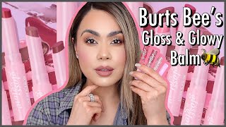 Burts Bees Gloss and Glowy Glossy Balm Review [upl. by Leuname275]