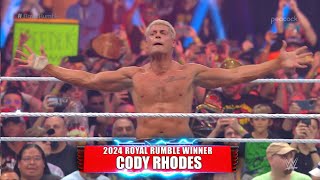 WWE Mens Royal Rumble 2024 Match CM Punk Vs Cody Rhodes Wins Royal Rumble [upl. by Lardner]