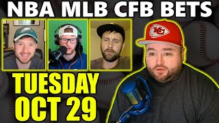 Live Bets With Kyle Kirms NBA MLB CFB Picks Tuesday October 29 [upl. by Borchers]