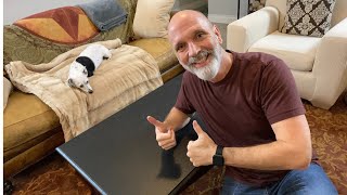 Easy DIY How to Cover Coffee Table With Contact Paper  My Dog Helped SuperviseIts That Easy [upl. by Sirhc]