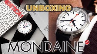 UNBOXING MY NEW Cool Quartz Watch Fun Mondaine Stop2Go BackLight [upl. by Newell]