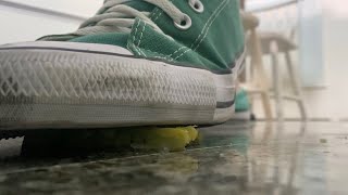 Green converse crush a broccoli stem [upl. by Huberto]