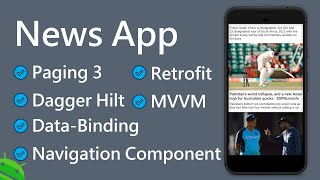 News App PART3 MVVM  Paging 3  DaggerHilt  Retrofit  DataBinding  Navigation Components [upl. by Nolasba]