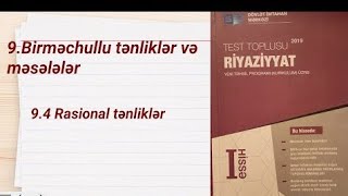 BİRMƏCHULLU TƏNLİKLƏR TEST İZAHLARI test toplusukəsr rasional tənliklər [upl. by Nyrhtac]