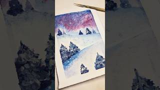 ❄️ Peisaj de iarnă 🌲Tutorial pictură 🖌️ peisaje iarna winterlandscape art pictură [upl. by Nyledaj253]