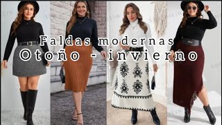 FALDAS CON ESTILO PARA INVIERNO 2024 [upl. by Martres131]