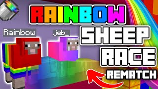 Epic Rainbow Sheep Race REMATCH Minecraft Marble Race [upl. by Ttoille471]