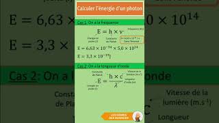 Comment calculer lénergie dun photon shorts [upl. by Ashley160]