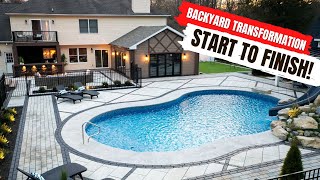 Our BIGGEST Backyard Makeover EVER Pool Patio Addition and MORE [upl. by Borrell]